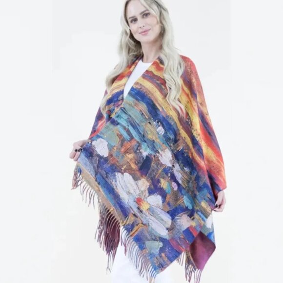 Van Gogh Collection Artistic Print Cape/Wrap (Brand New) - Water Lilies - Picture 4 of 5